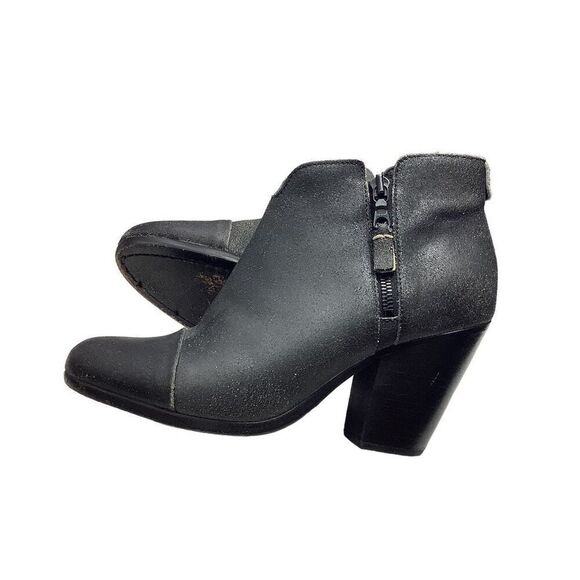 Rag & Bone Margot Black Distressed Leather Booties - Picture 3 of 6